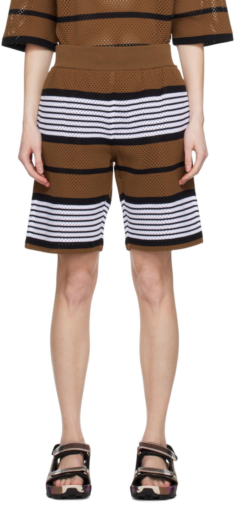 Brown Stripe Shorts by BURBERRY