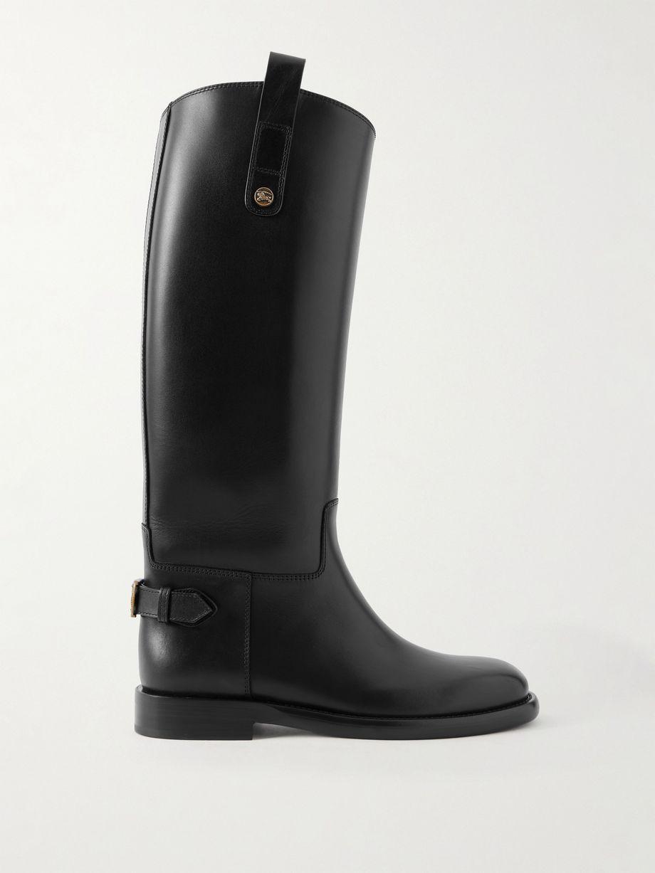 Buckled leather knee boots by BURBERRY