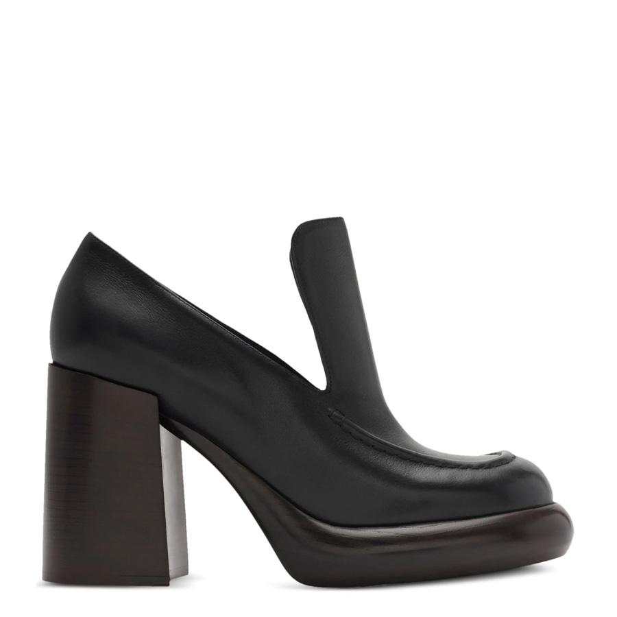 Burberry 120Mm Leather Wedge Heel Loafers by BURBERRY