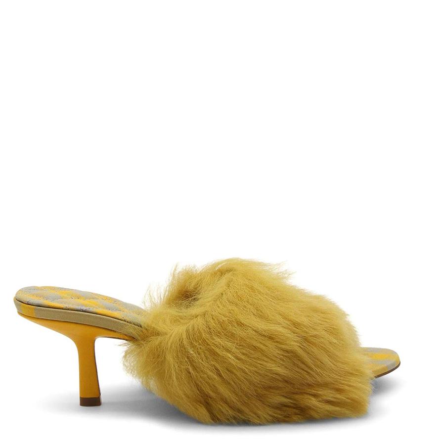 Burberry 60mm Shearling Minnie Mules by BURBERRY