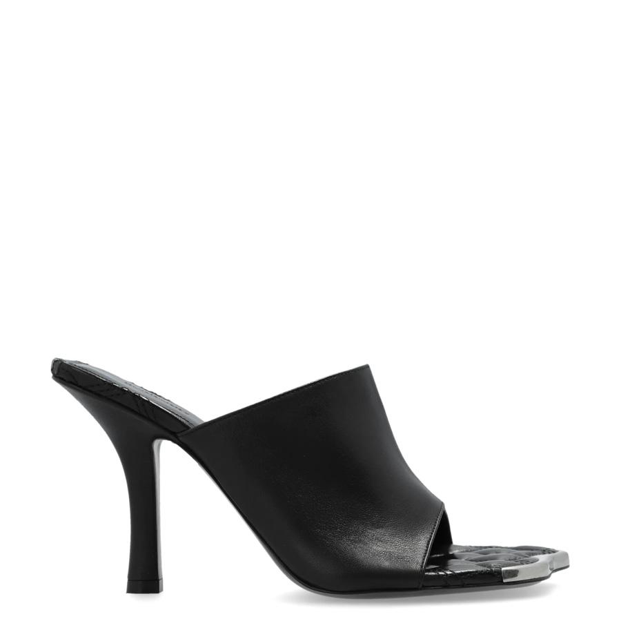 Burberry 80mm Duck High Leather Sandals by BURBERRY