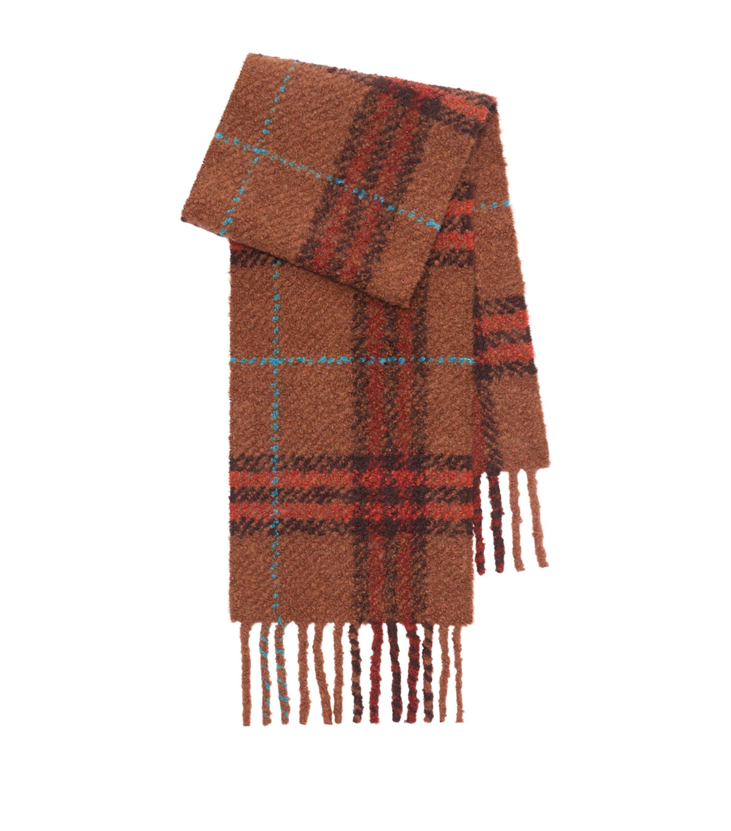 Burberry Alpaca-Wool Bouclé Check Scarf by BURBERRY