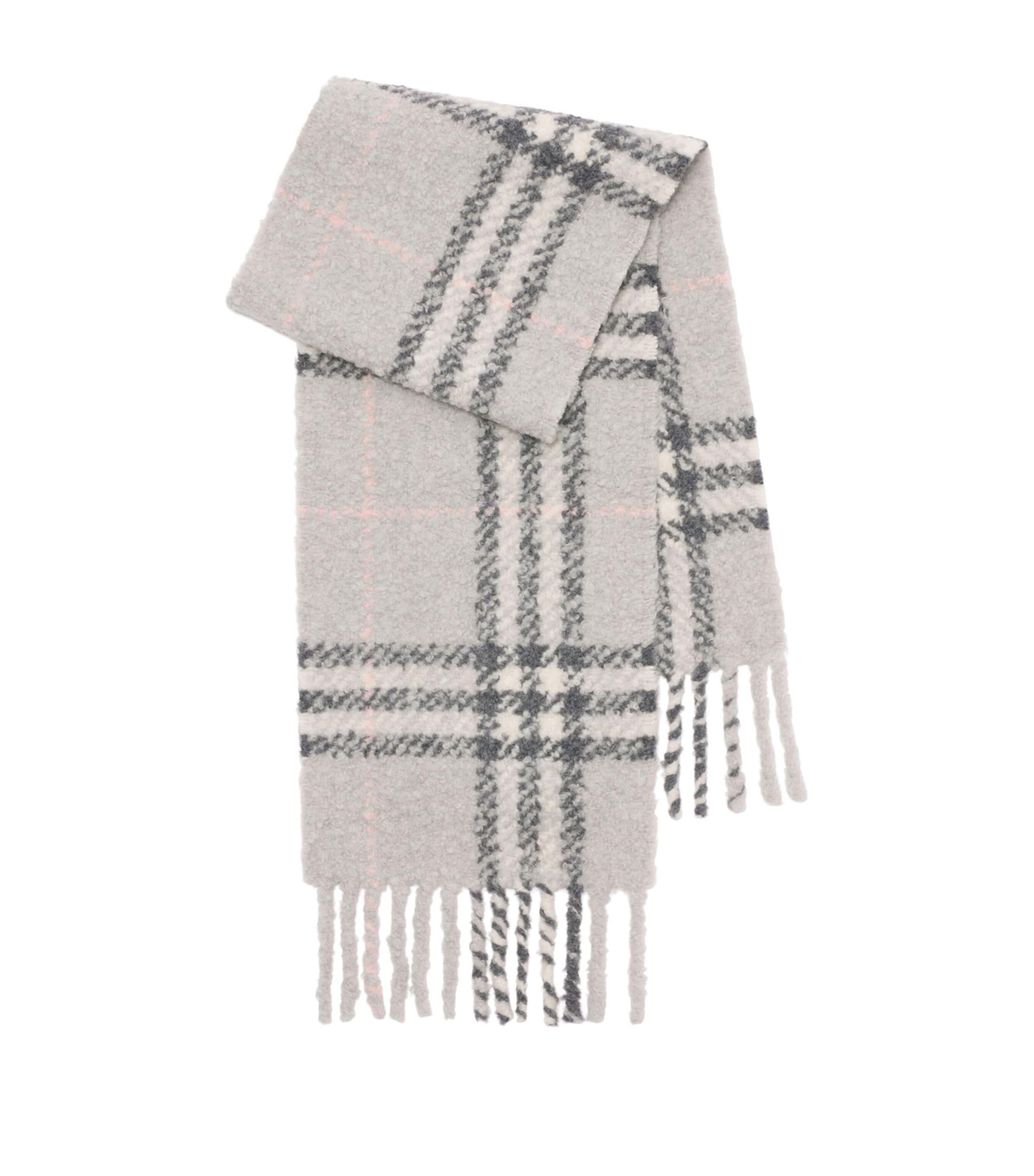 Burberry Alpaca-Wool Bouclé Check Scarf by BURBERRY