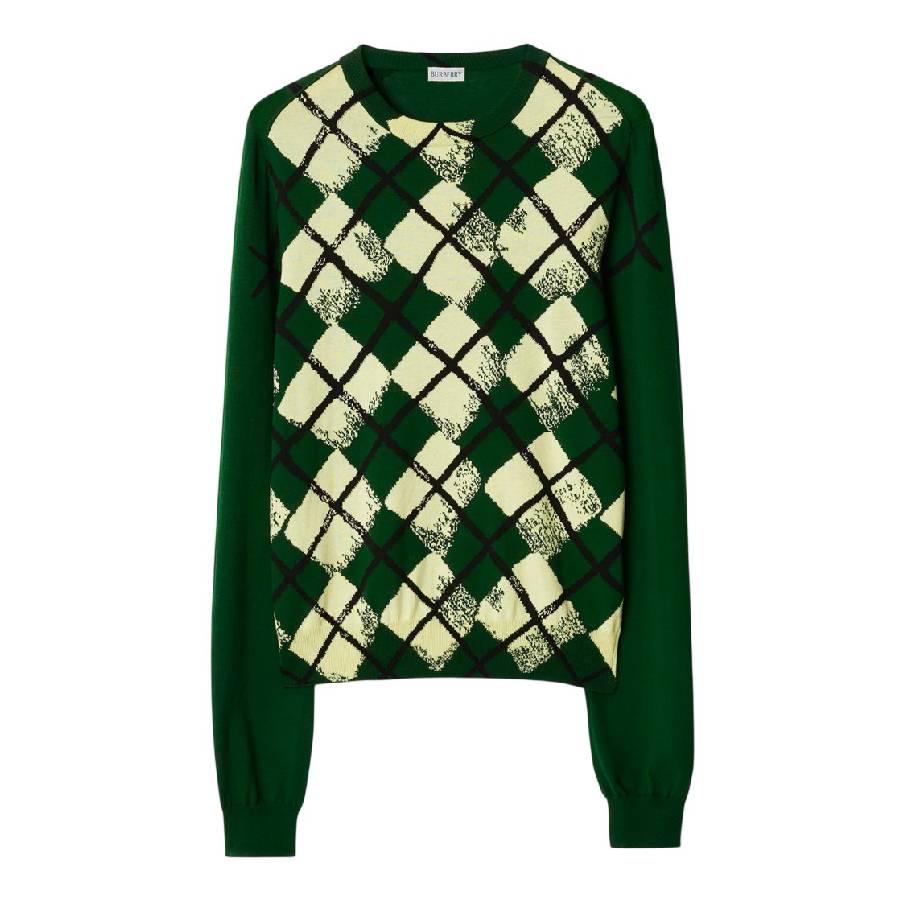 Burberry Argyle Crewneck Cotton Sweater by BURBERRY