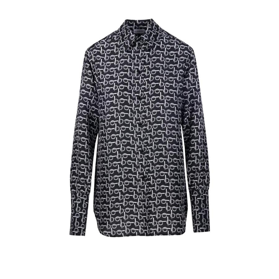 Burberry B Jacquard Classic Collar Silk Shirt by BURBERRY