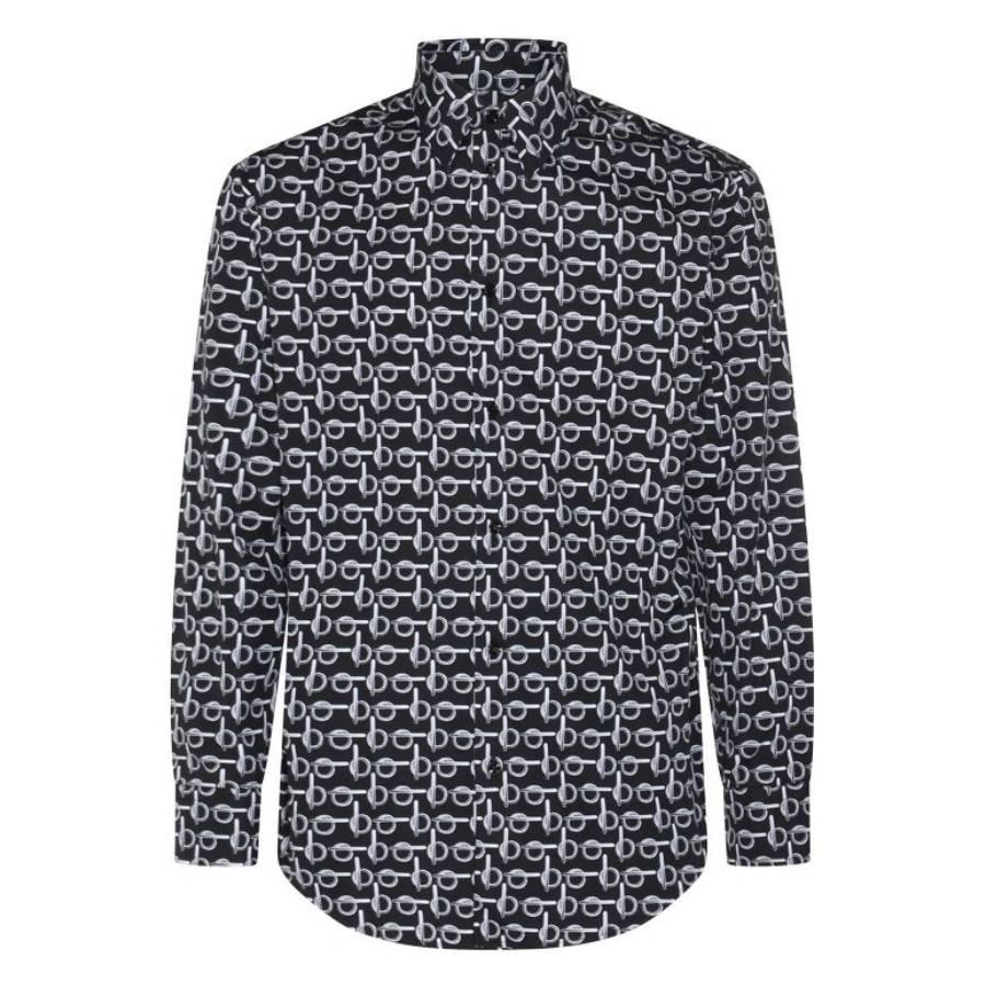 Burberry B-Line Printed Oversize Cotton Shirt by BURBERRY