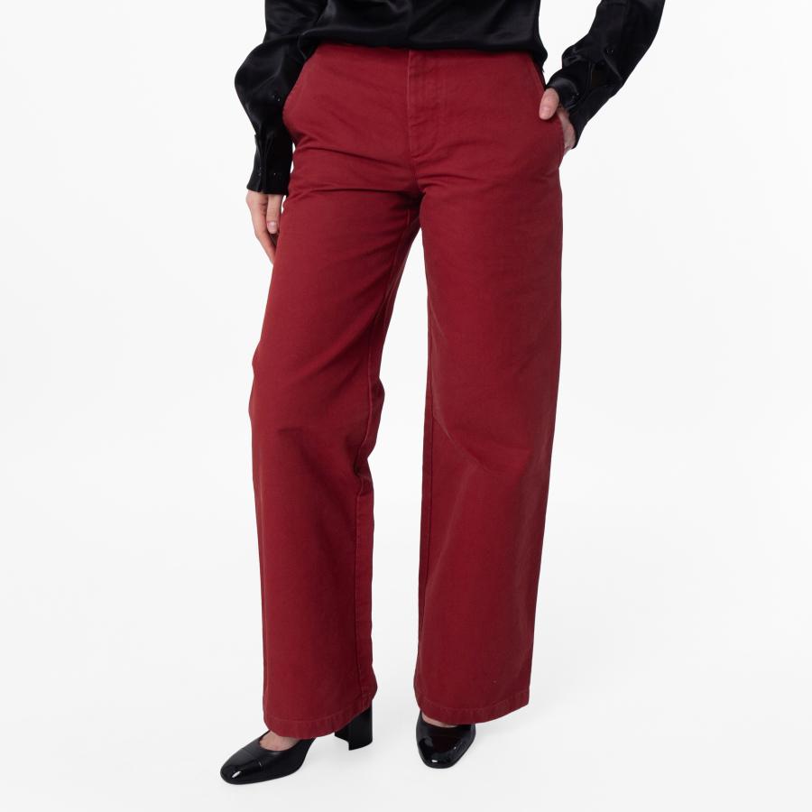 Burberry B Logo Embroidered Wide-Leg Cotton Trousers by BURBERRY