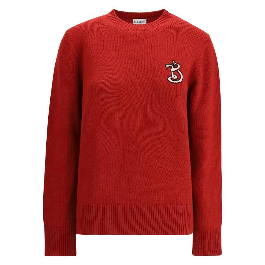 Burberry B Snake Wool Cashmere Sweater by BURBERRY