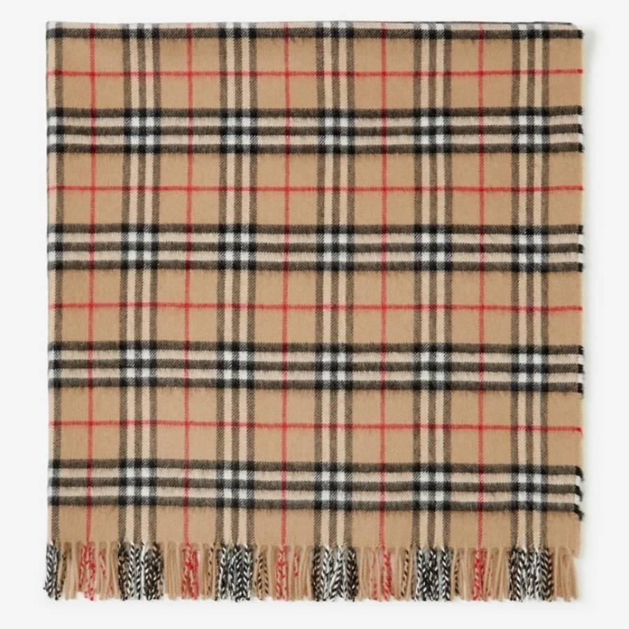 Burberry Baby Archive Beige Check Cashmere Blanket by BURBERRY