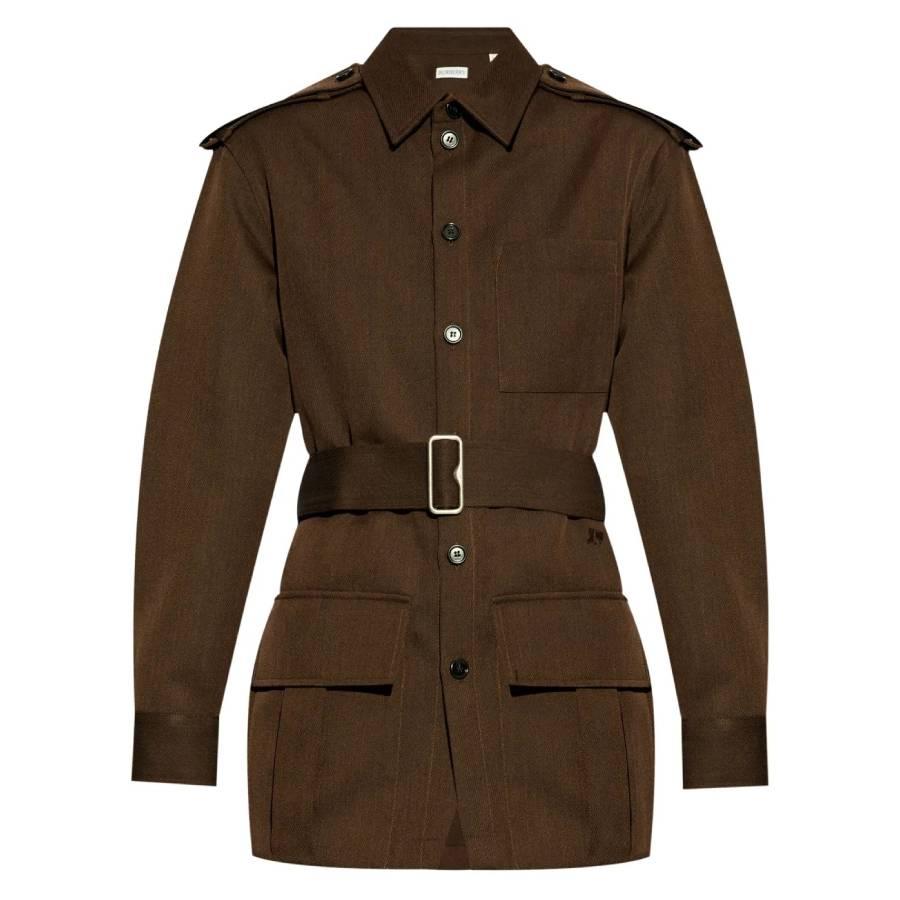 Burberry Belted Button-Up Overshirt by BURBERRY