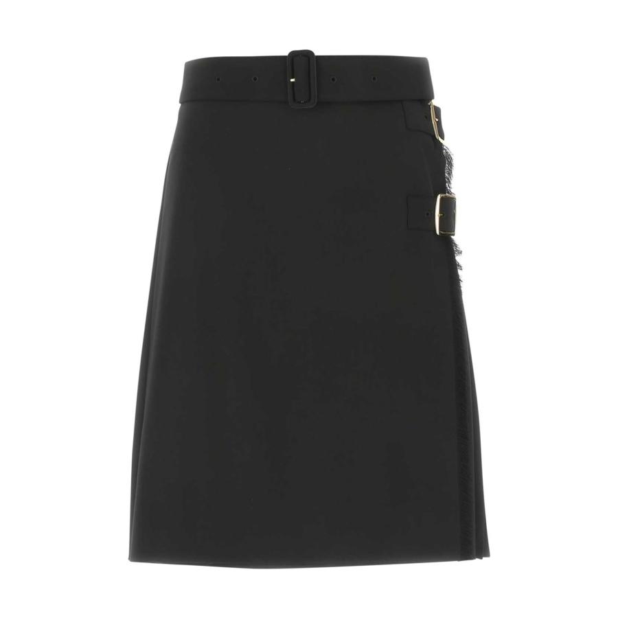 Burberry Belted-Waist Midi Skirt by BURBERRY