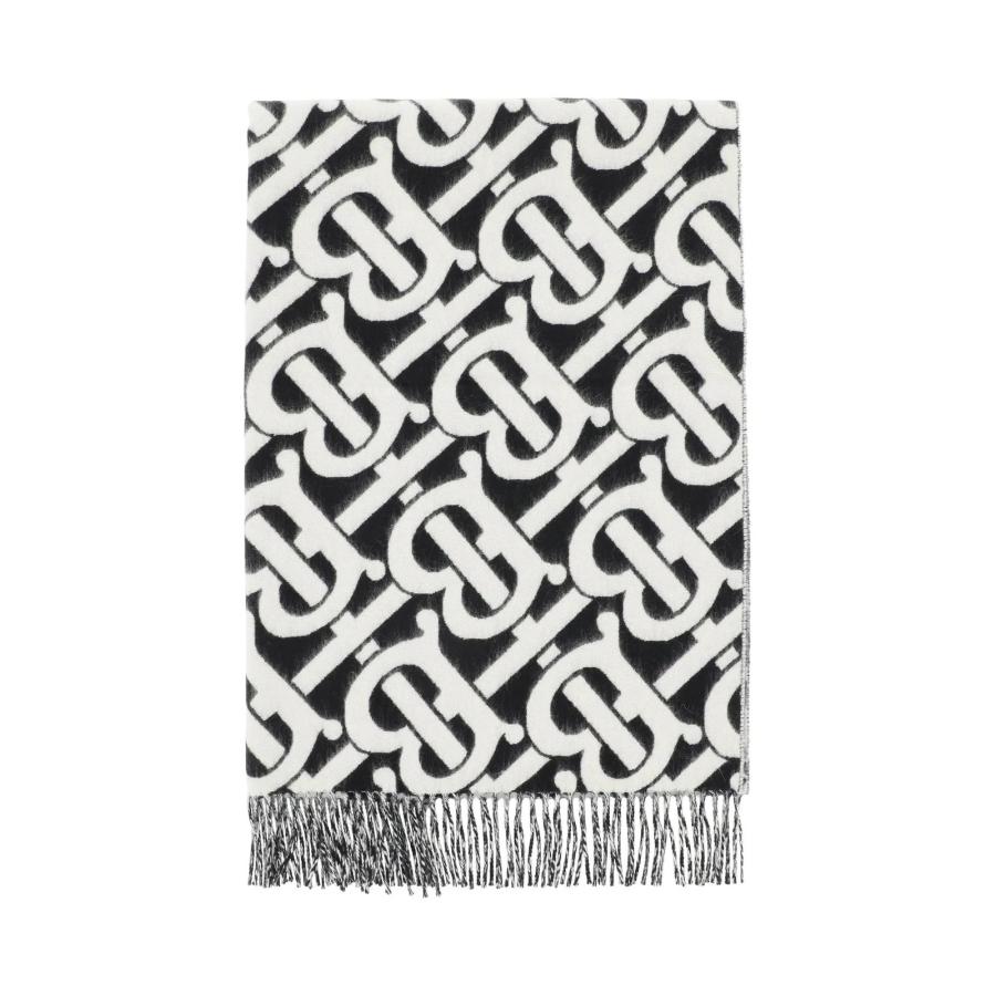 Burberry Black / White Monogram Cashmere Scarf by BURBERRY