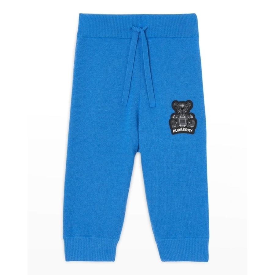 Burberry Boys Canvas Blue Otto Bear Patch Joggers by BURBERRY