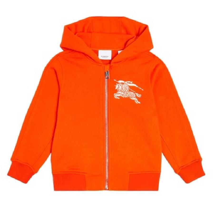 Burberry Boys Scarlet Orange Devan Equestrian Knight Design Hoodie by BURBERRY