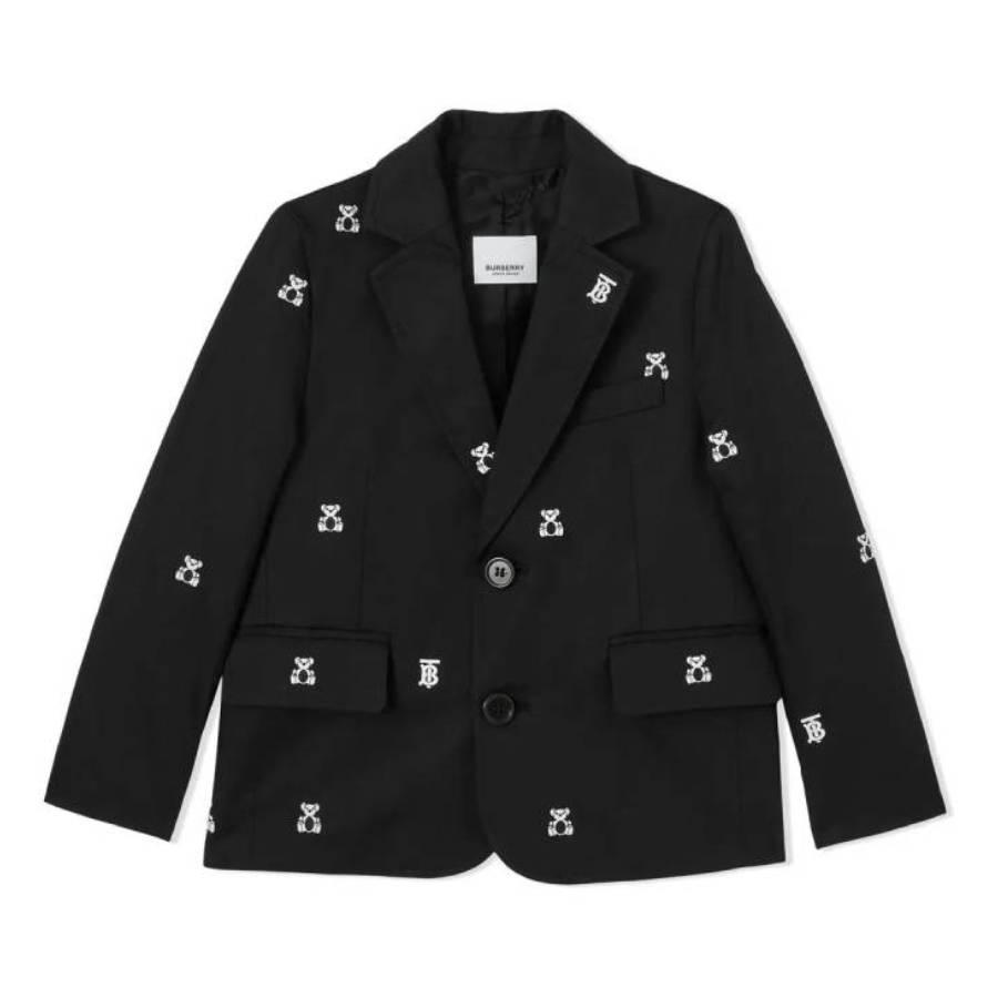Burberry Boys Thomas Bear Embroidered Cotton Blazer by BURBERRY