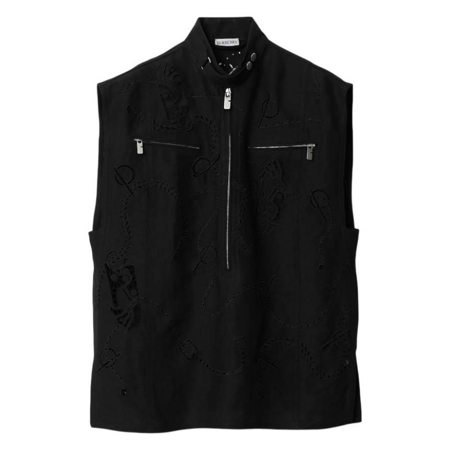 Burberry Broderie Anglaise Sleeveless Canvas Top by BURBERRY