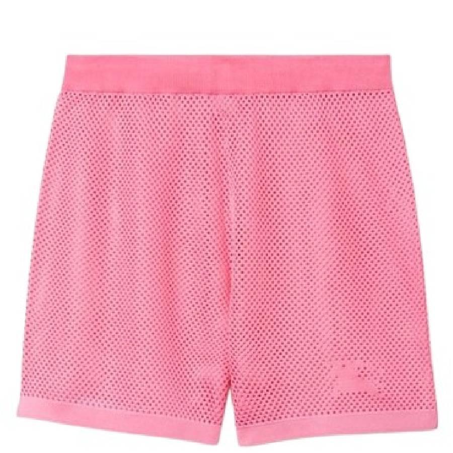 Burberry Bubblegum Pink Olivier EKD-Motif Mesh Shorts by BURBERRY