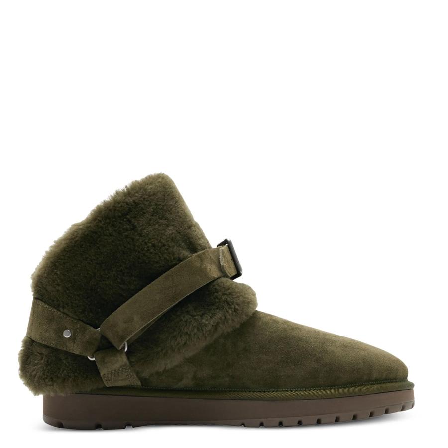 Burberry Buckled Shearling Chubby Ankle Boots by BURBERRY