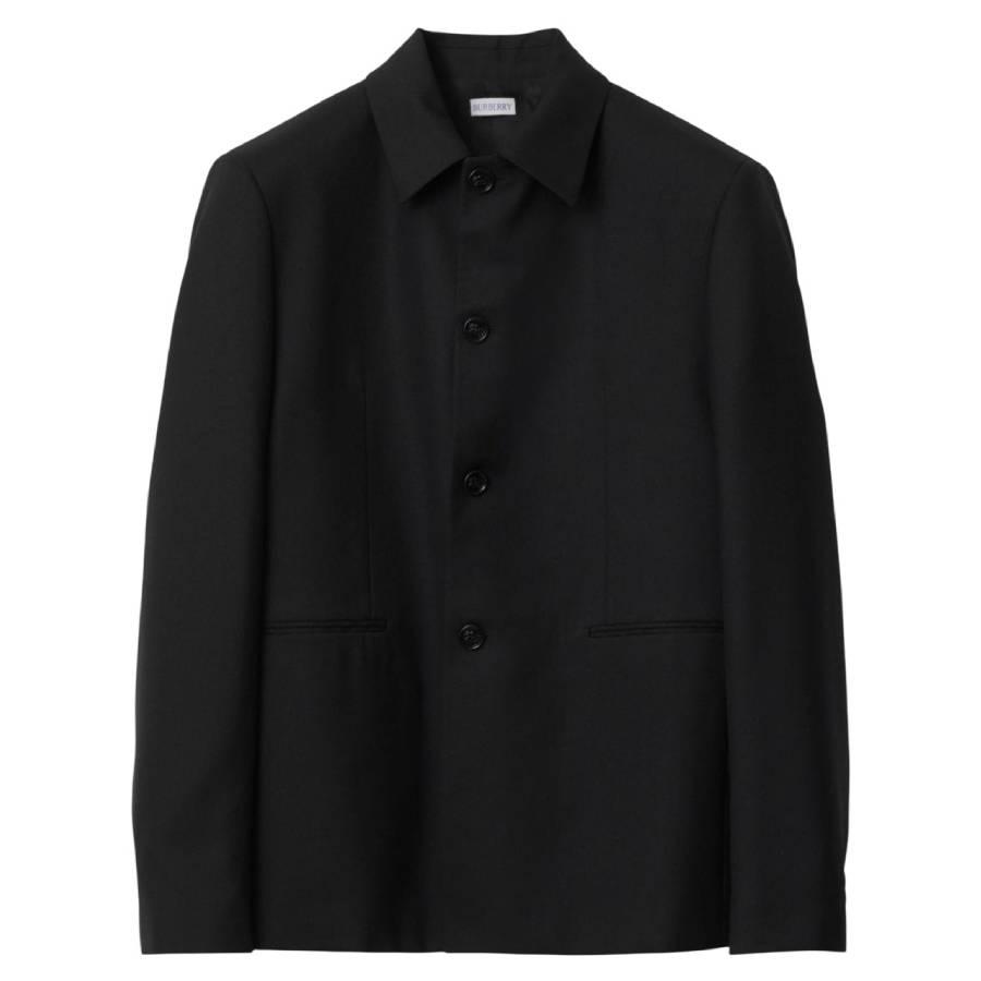 Burberry Button-Down Wool Tailored Jacket by BURBERRY