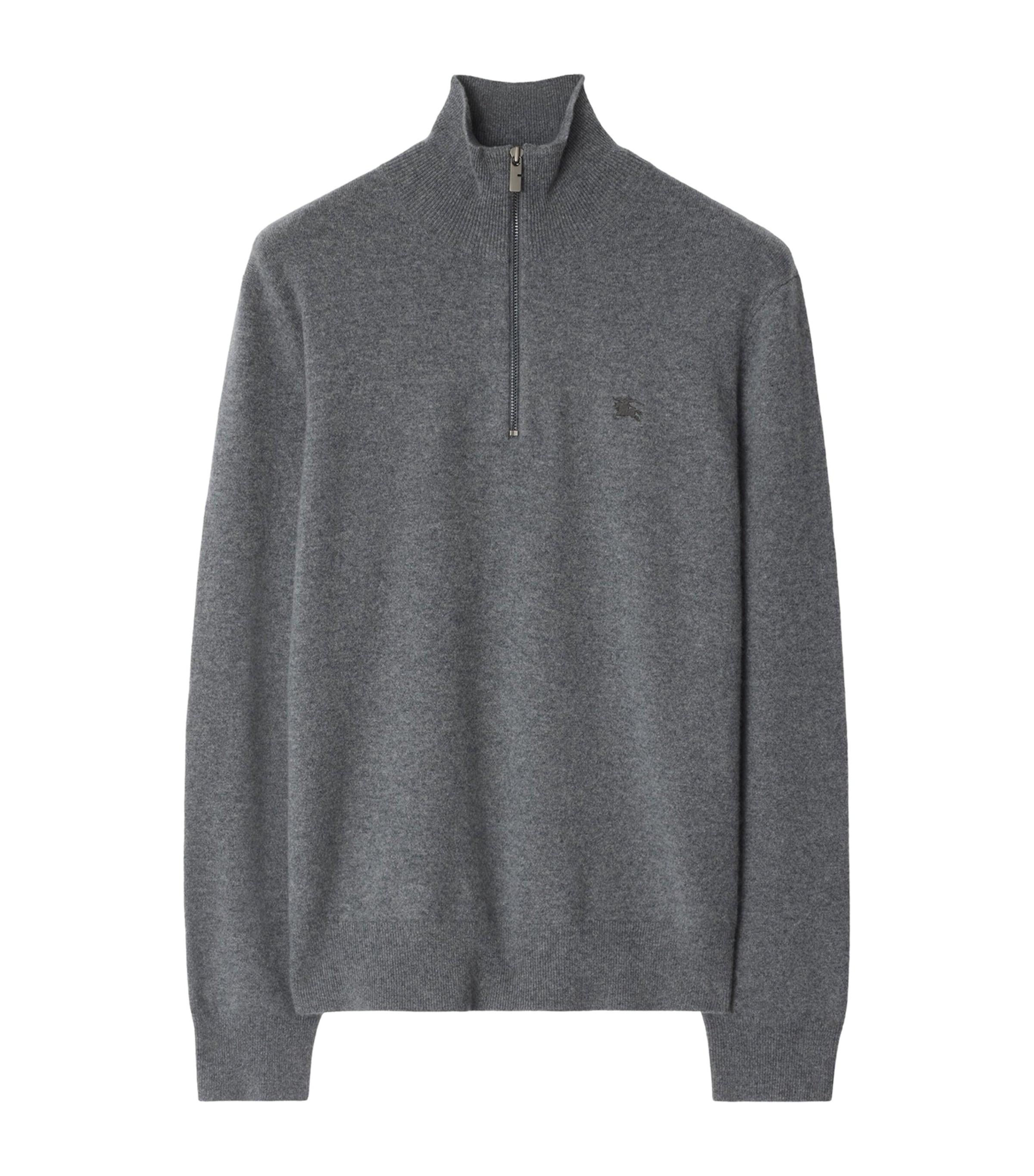 Burberry Cashmere-Blend Quarter-Zip Slim Sweater by BURBERRY