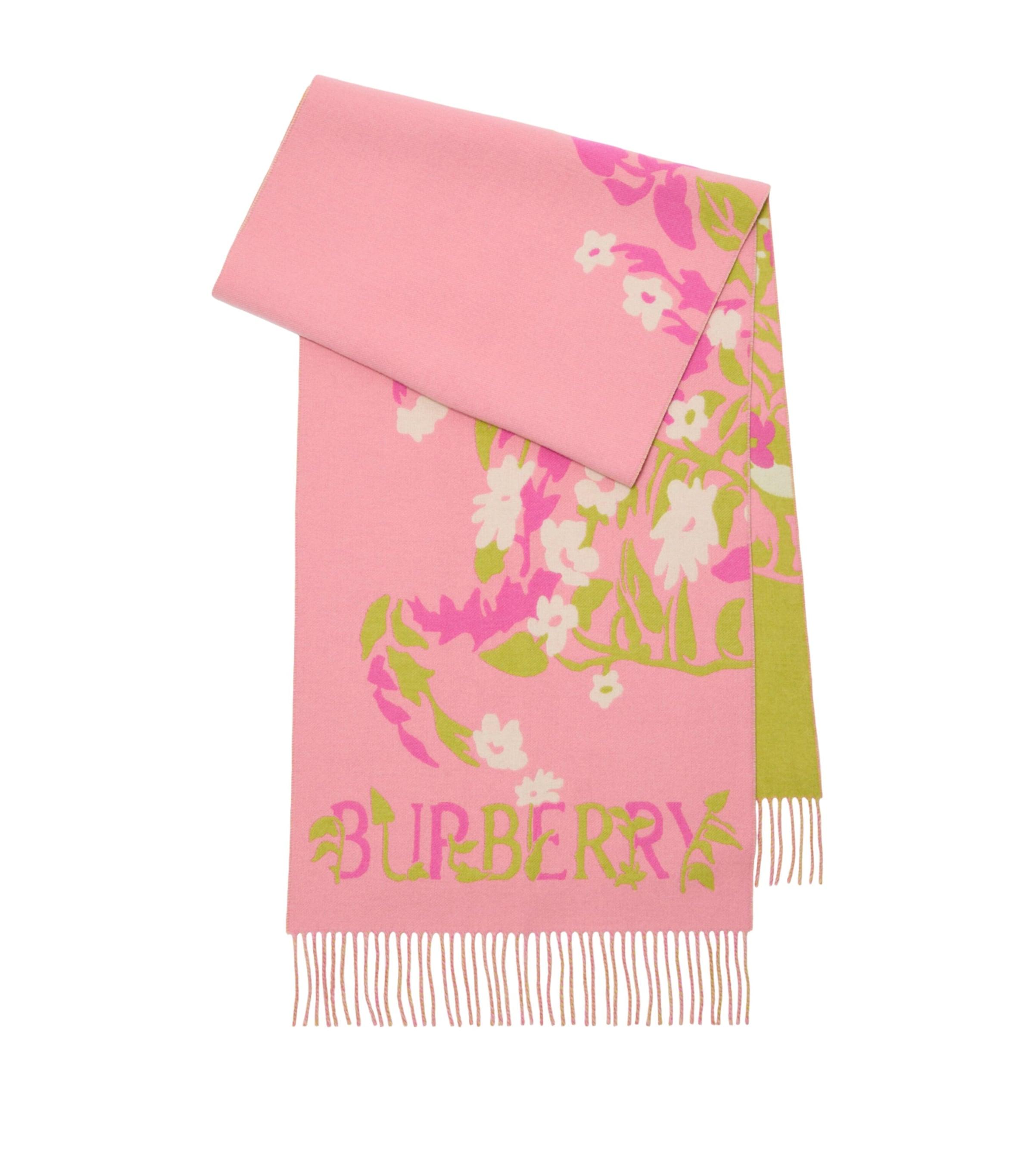 Burberry Cashmere Wide Floral EKD Scarf by BURBERRY