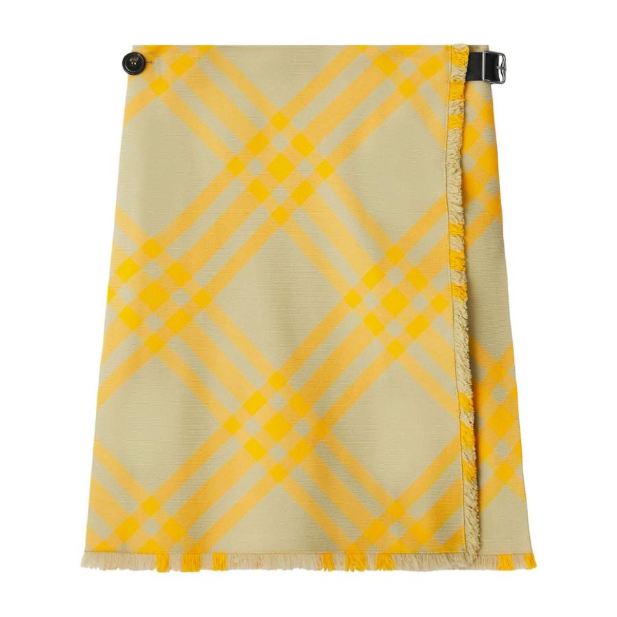 Burberry Check-Pattern Frayed Skirt by BURBERRY
