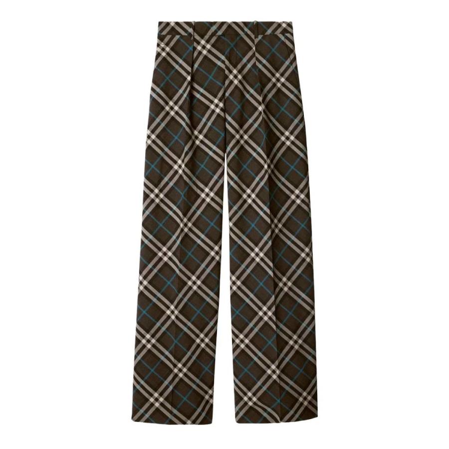 Burberry Check Pattern Oversized Wool Blend Trousers by BURBERRY