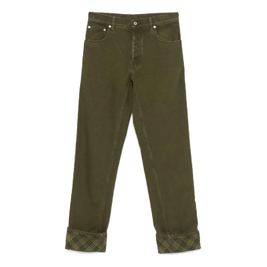 Burberry Check Pattern Turn Up Hem Jeans by BURBERRY