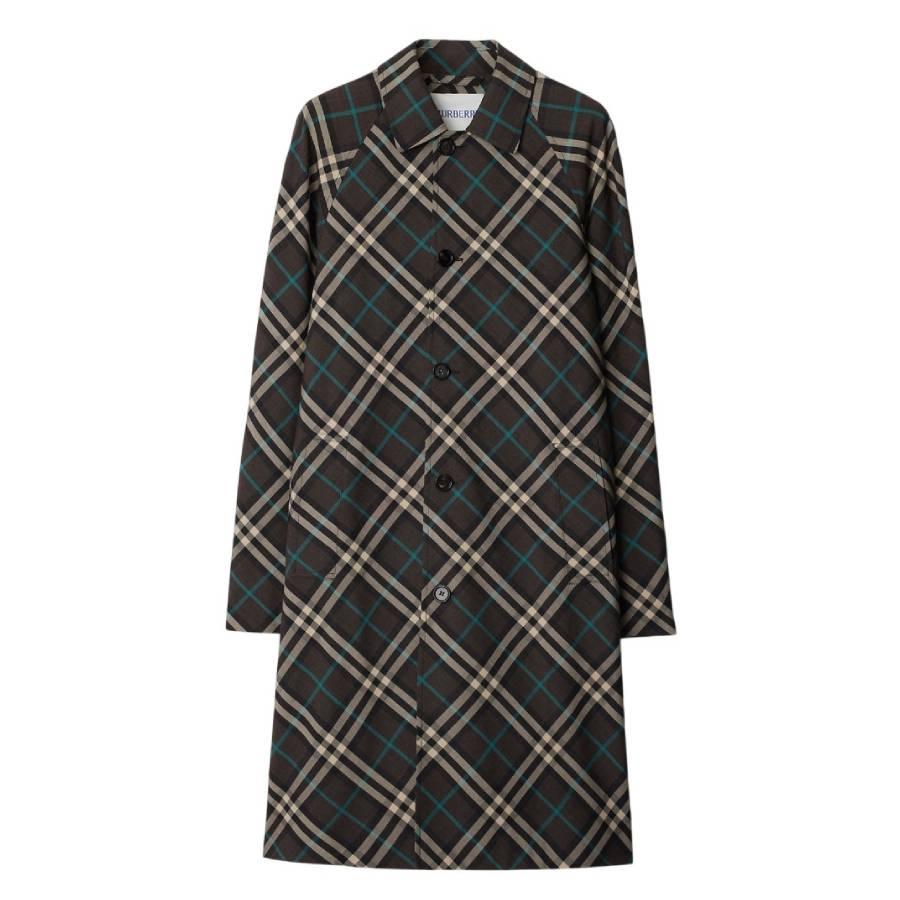 Burberry Check Print Mid-Length Car Coat by BURBERRY