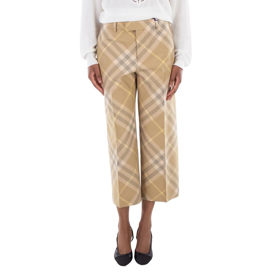 Burberry Check-Print Tailored Wool Trousers by BURBERRY