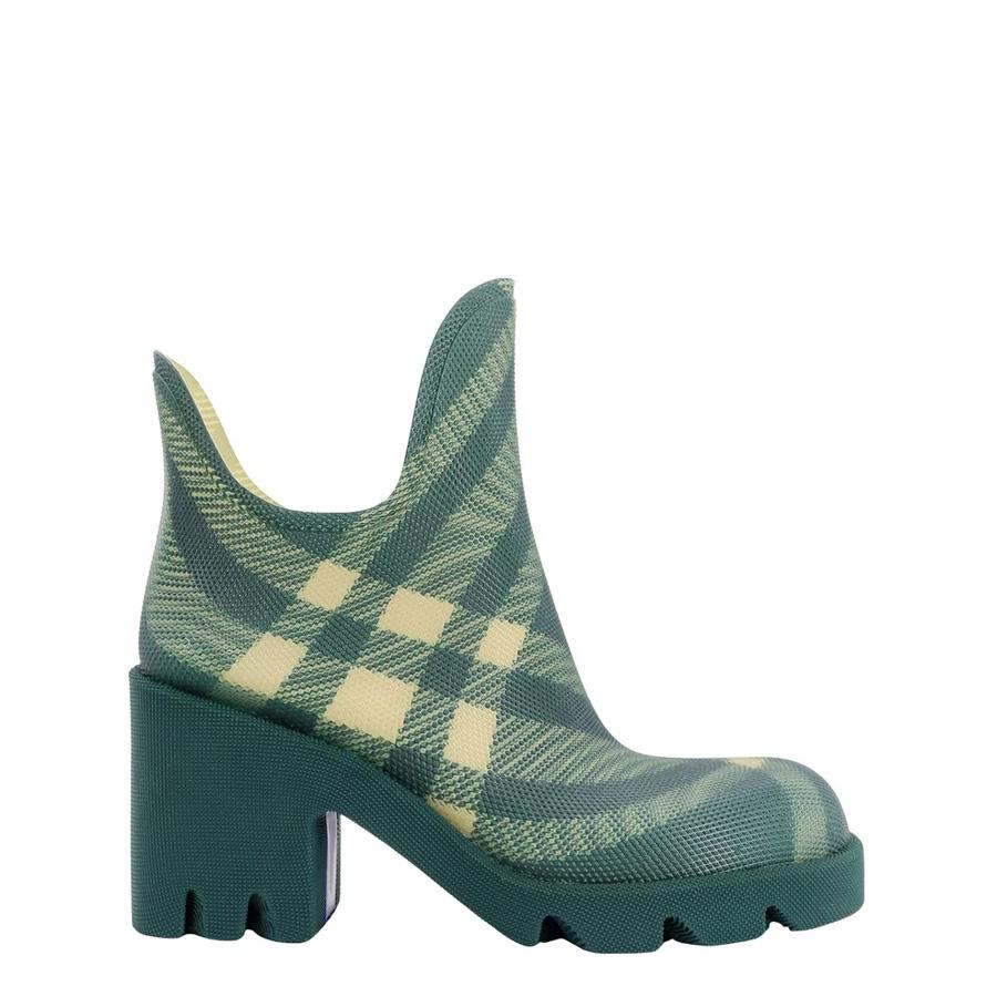 Burberry Check Rubber Marsh Heel Boots by BURBERRY
