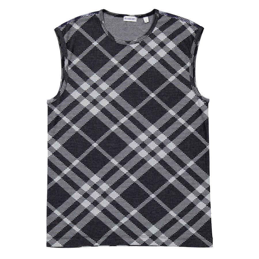 Burberry Check Stretch Cotton Blend Tank Top by BURBERRY