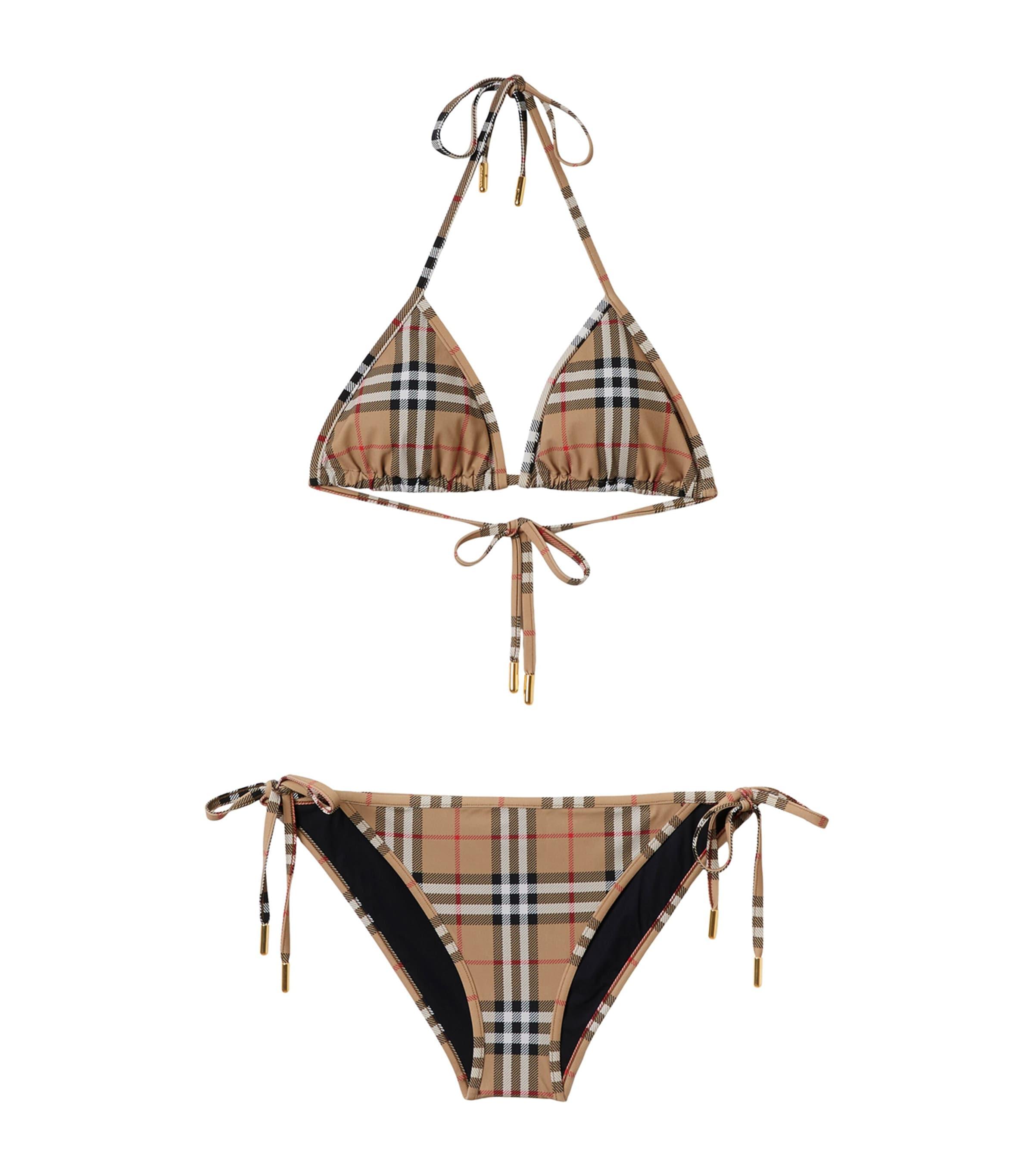 Burberry Check Triangle Bikini by BURBERRY