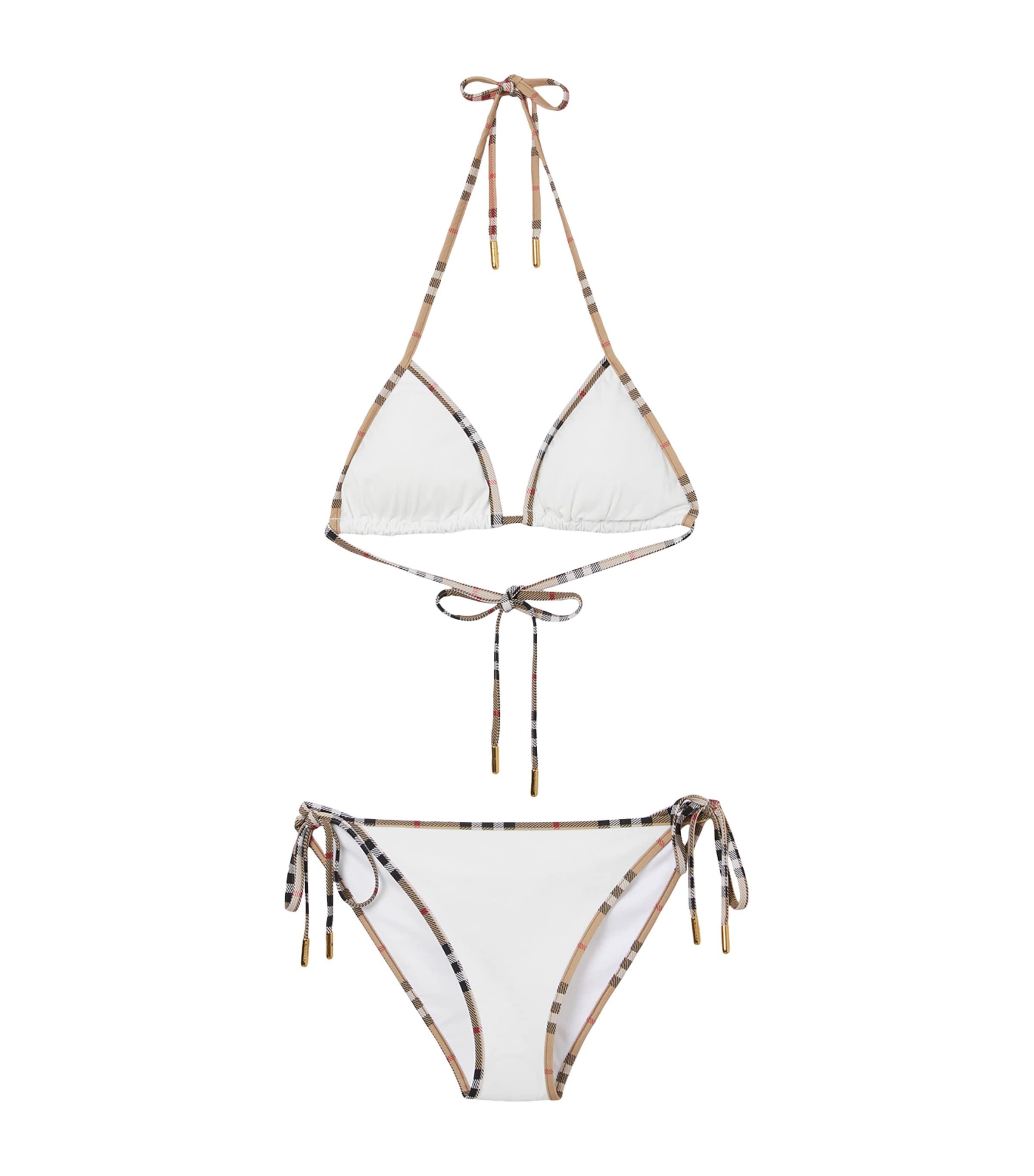 Burberry Check-Trim Triangle Bikini by BURBERRY