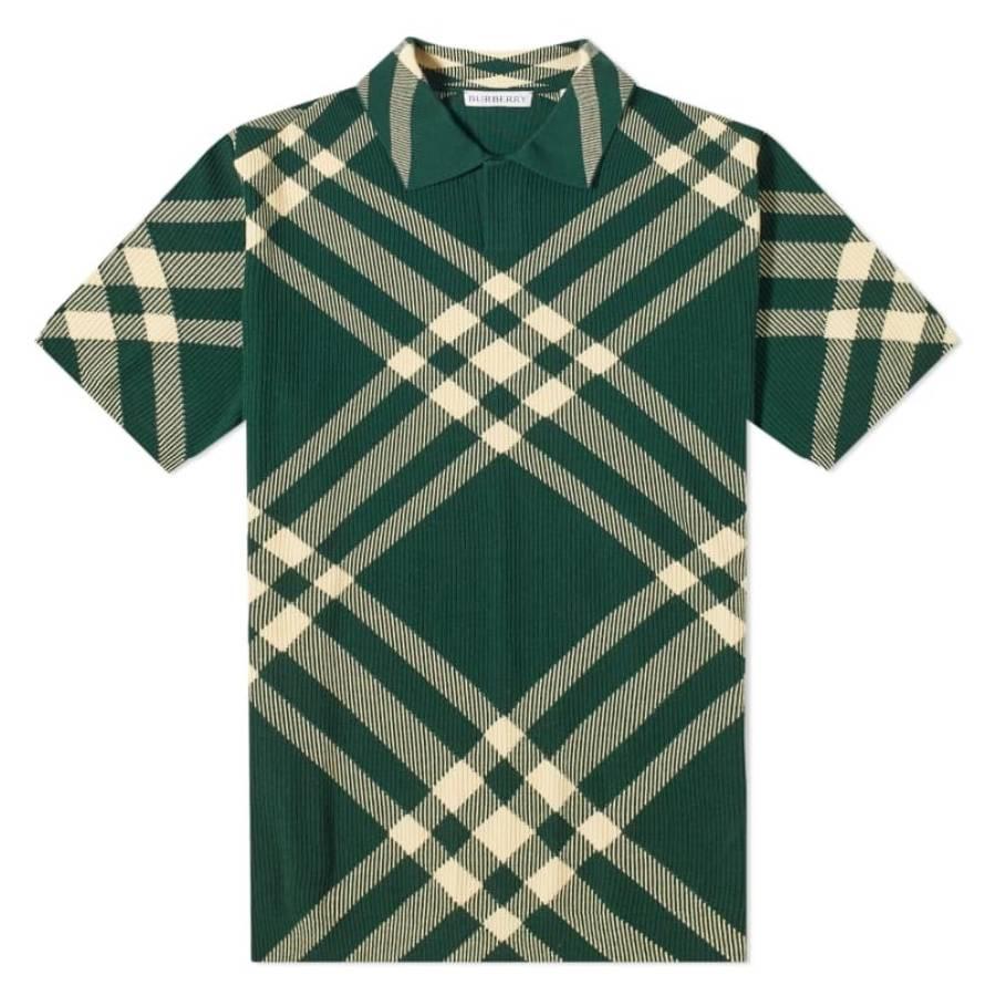 Burberry Check Wool Blend Polo Shirt by BURBERRY