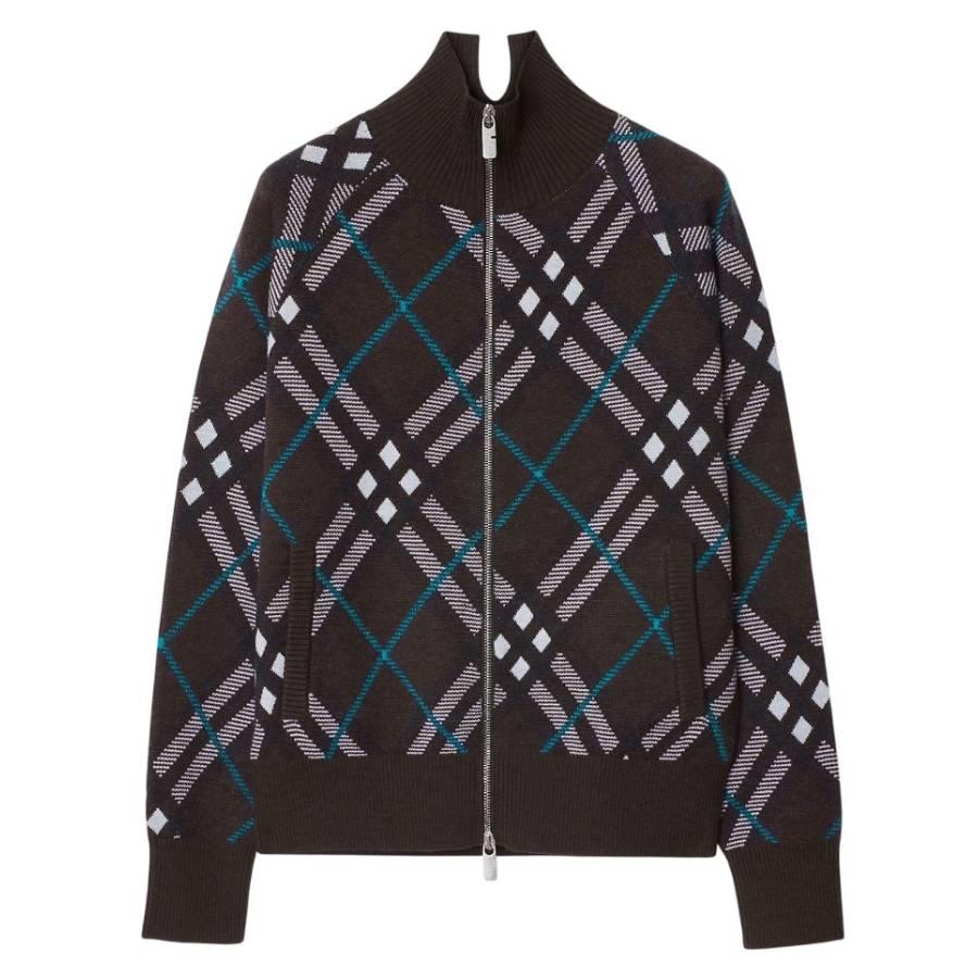 Burberry Check Wool Blend Track Jacket by BURBERRY