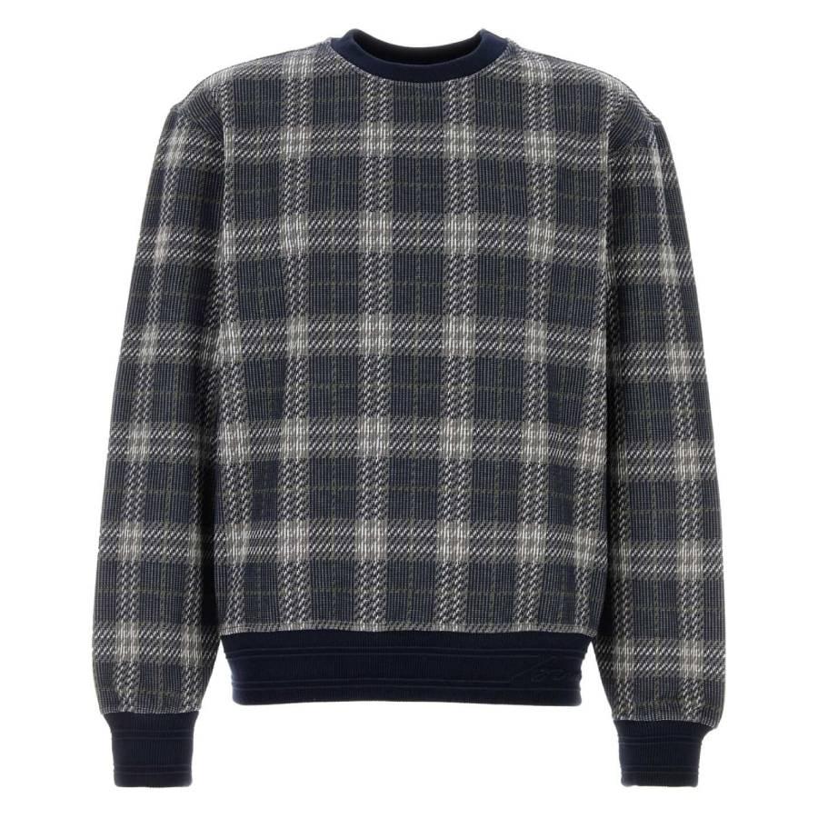 Burberry Checked Cotton-Blend Sweater by BURBERRY