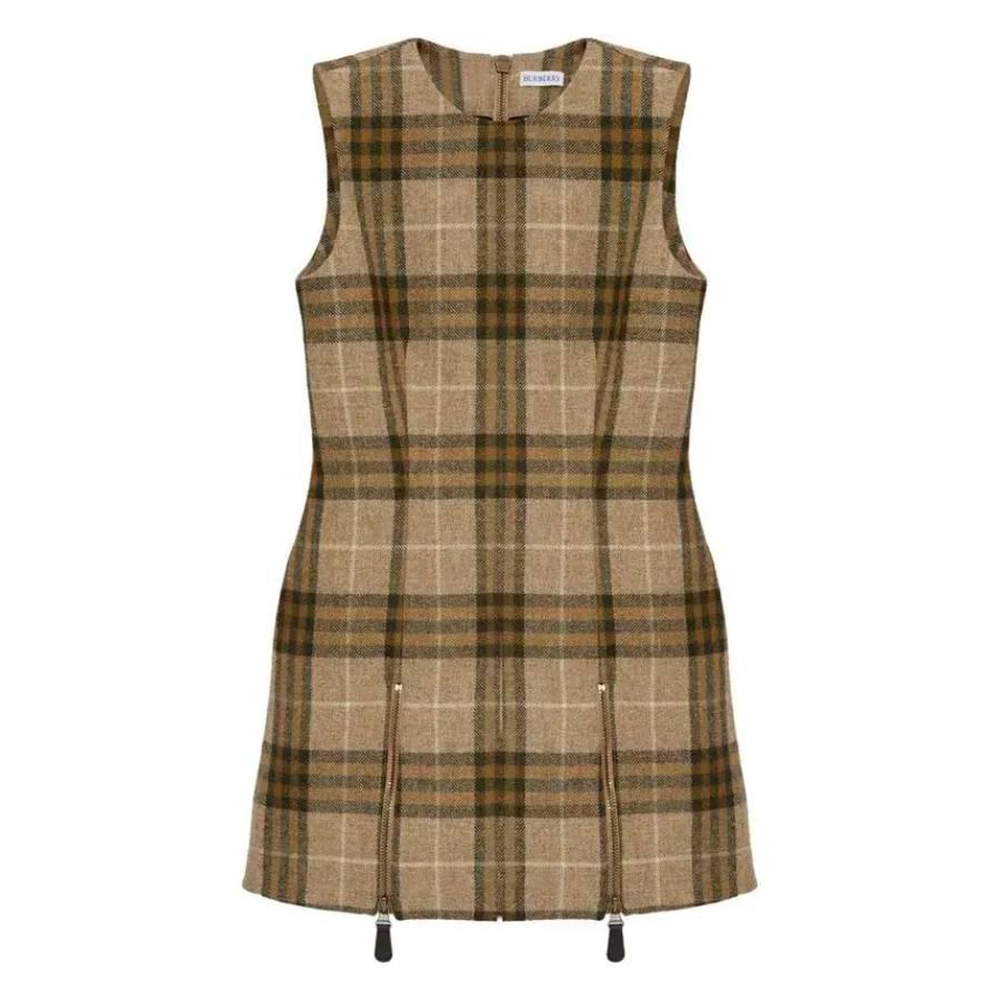 Burberry Checked Virgin Wool Mini Dress by BURBERRY