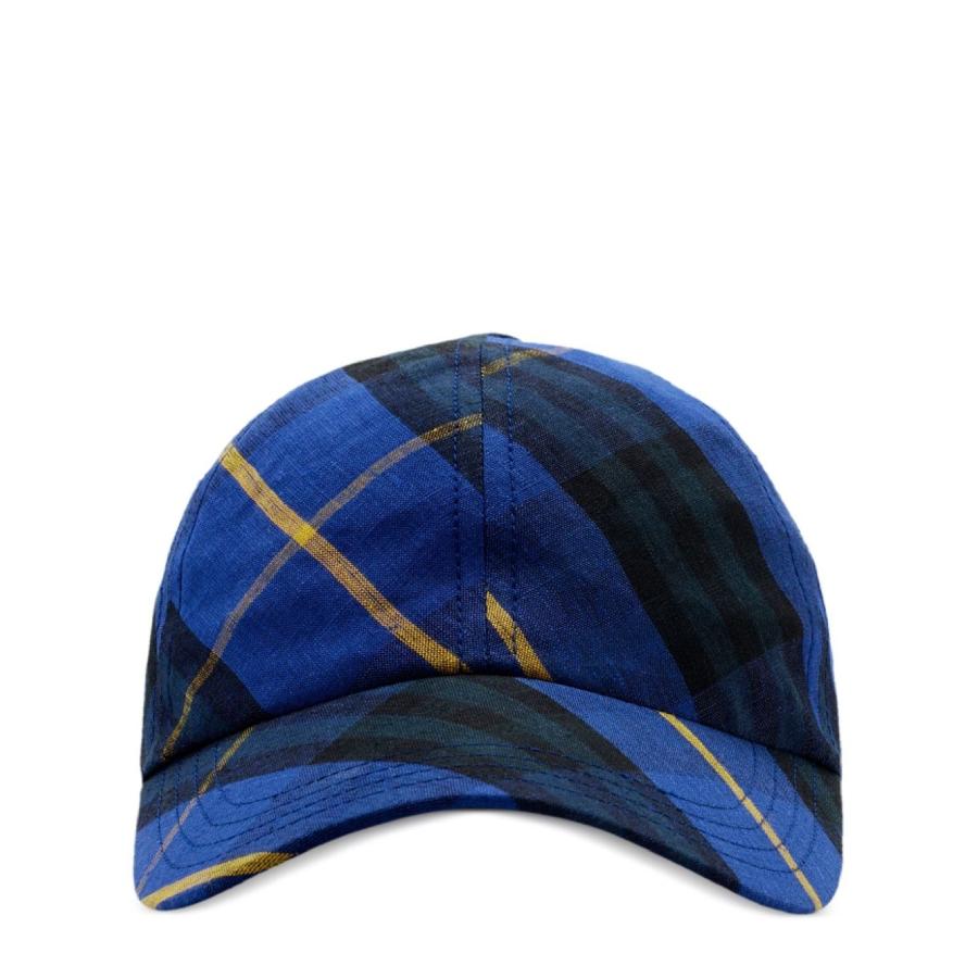 Burberry Checker Linen Baseball Cap by BURBERRY