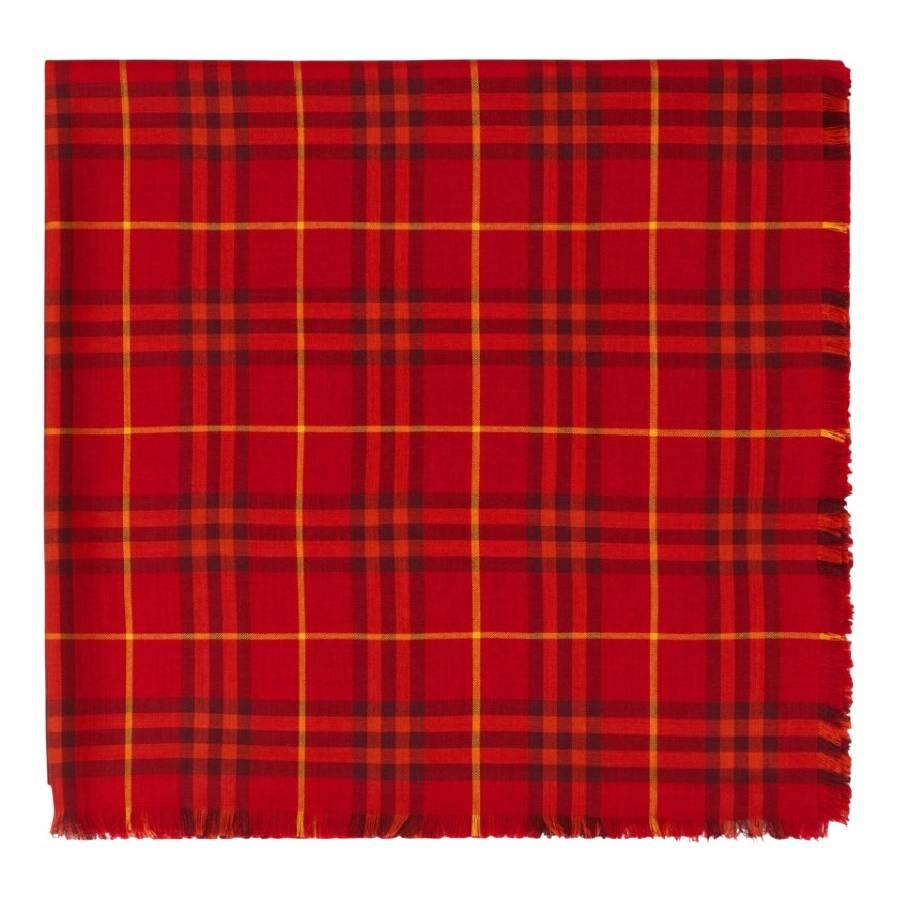 Burberry Checkered Cashmere-Silk Blend Scarf by BURBERRY