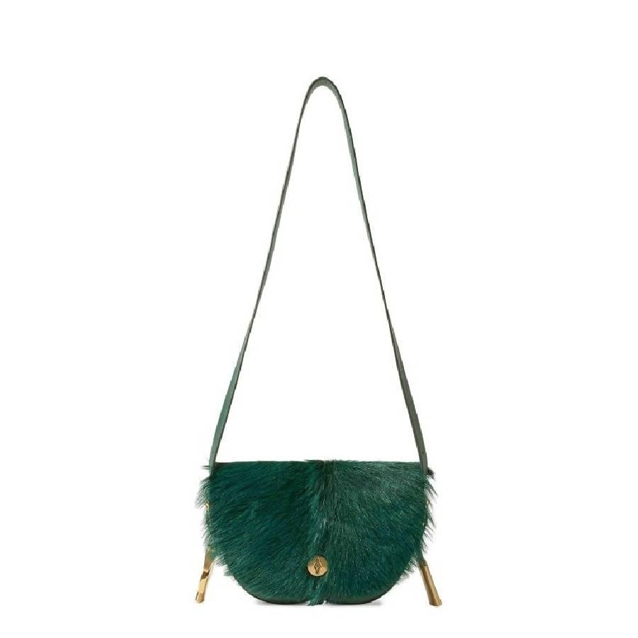 Burberry Chess Satchel Goat-Fur Crossbody Bag by BURBERRY