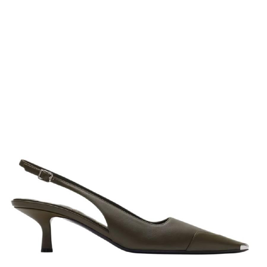 Burberry Chisel Buckle Fastening Leather Pumps by BURBERRY