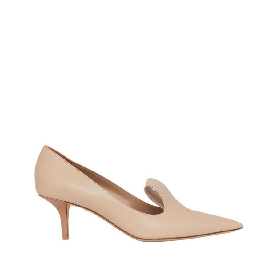 Burberry Cool Beige Glenavy 55 Two-Tone Point-Toe Pumps by BURBERRY