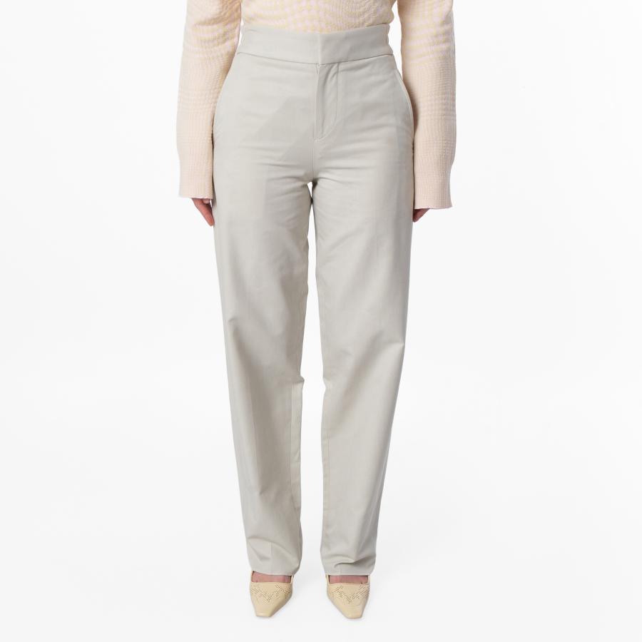 Burberry Cotton-Blend Tailored High-Waist Trousers by BURBERRY