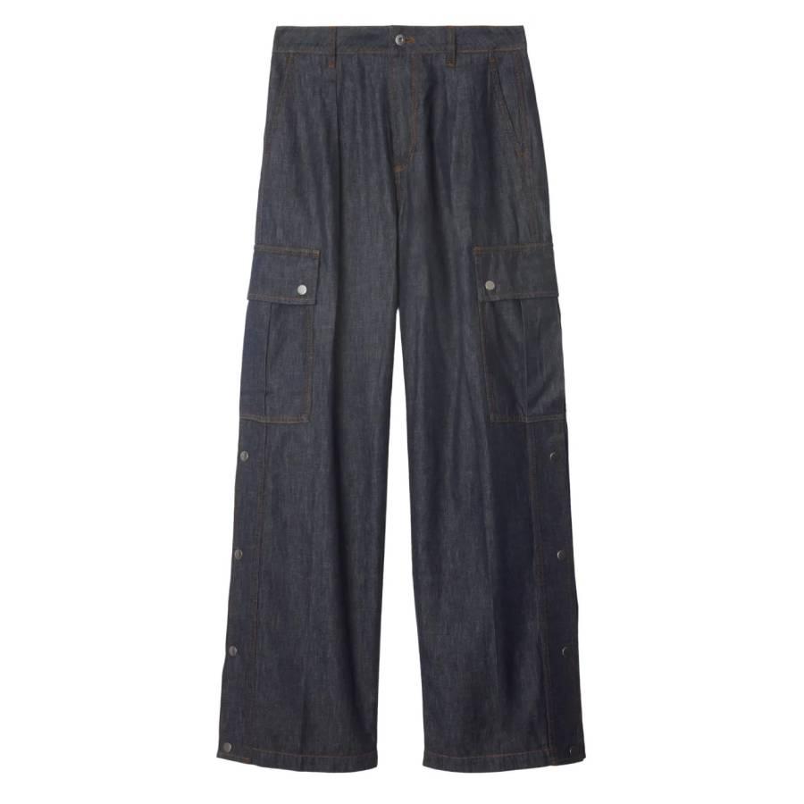 Burberry Cotton Denim Cargo Jeans by BURBERRY