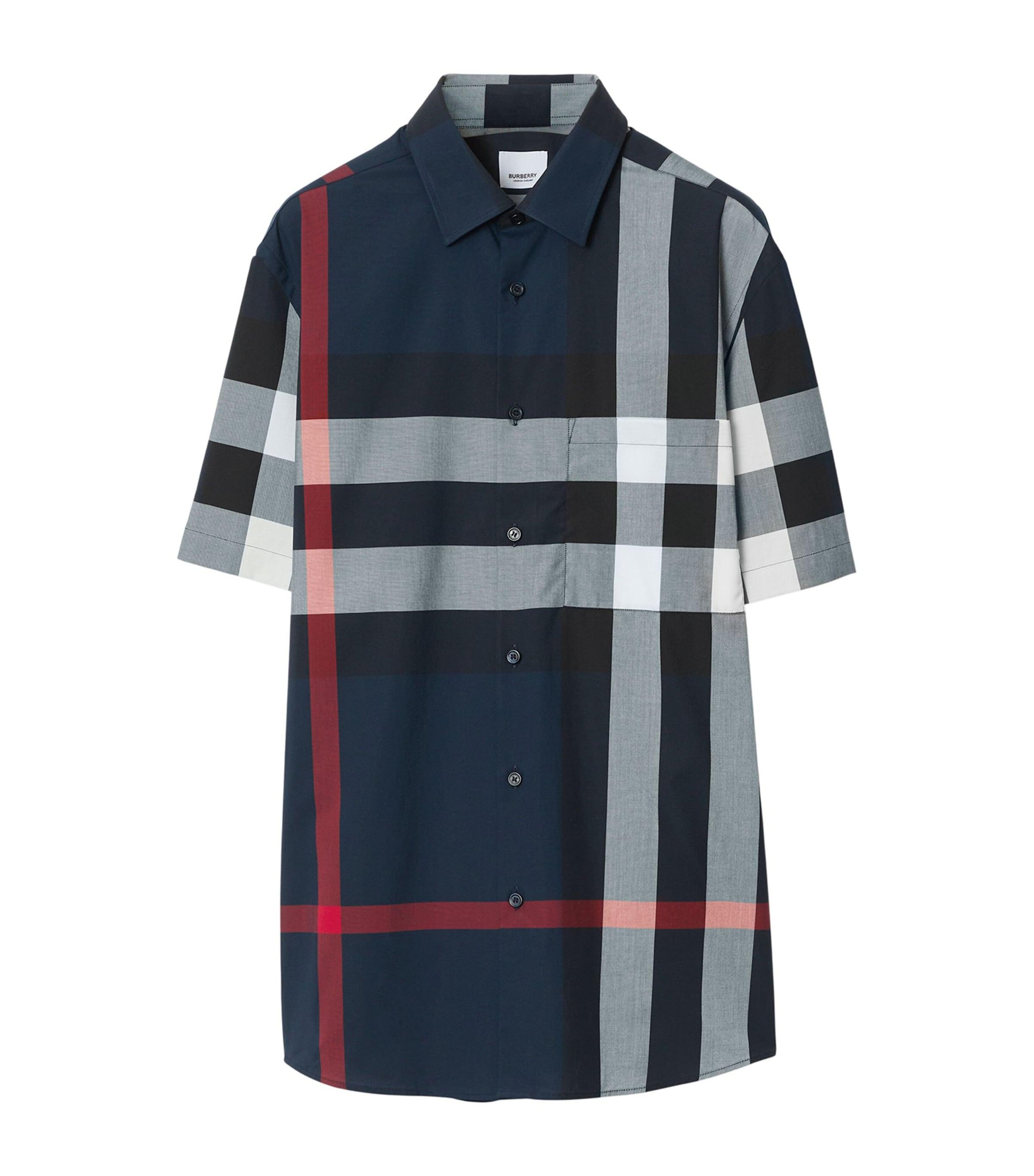 Burberry Cotton Enlarged-Check Short-Sleeve Shirt by BURBERRY