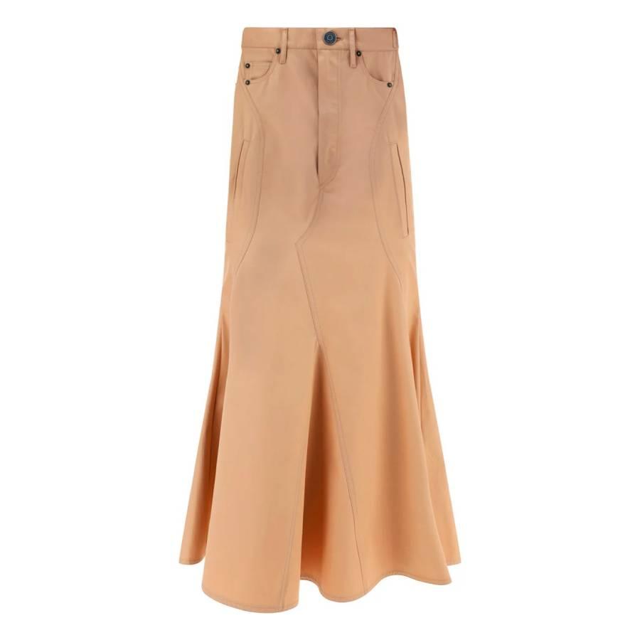 Burberry Cotton Pleated Maxi Skirt by BURBERRY