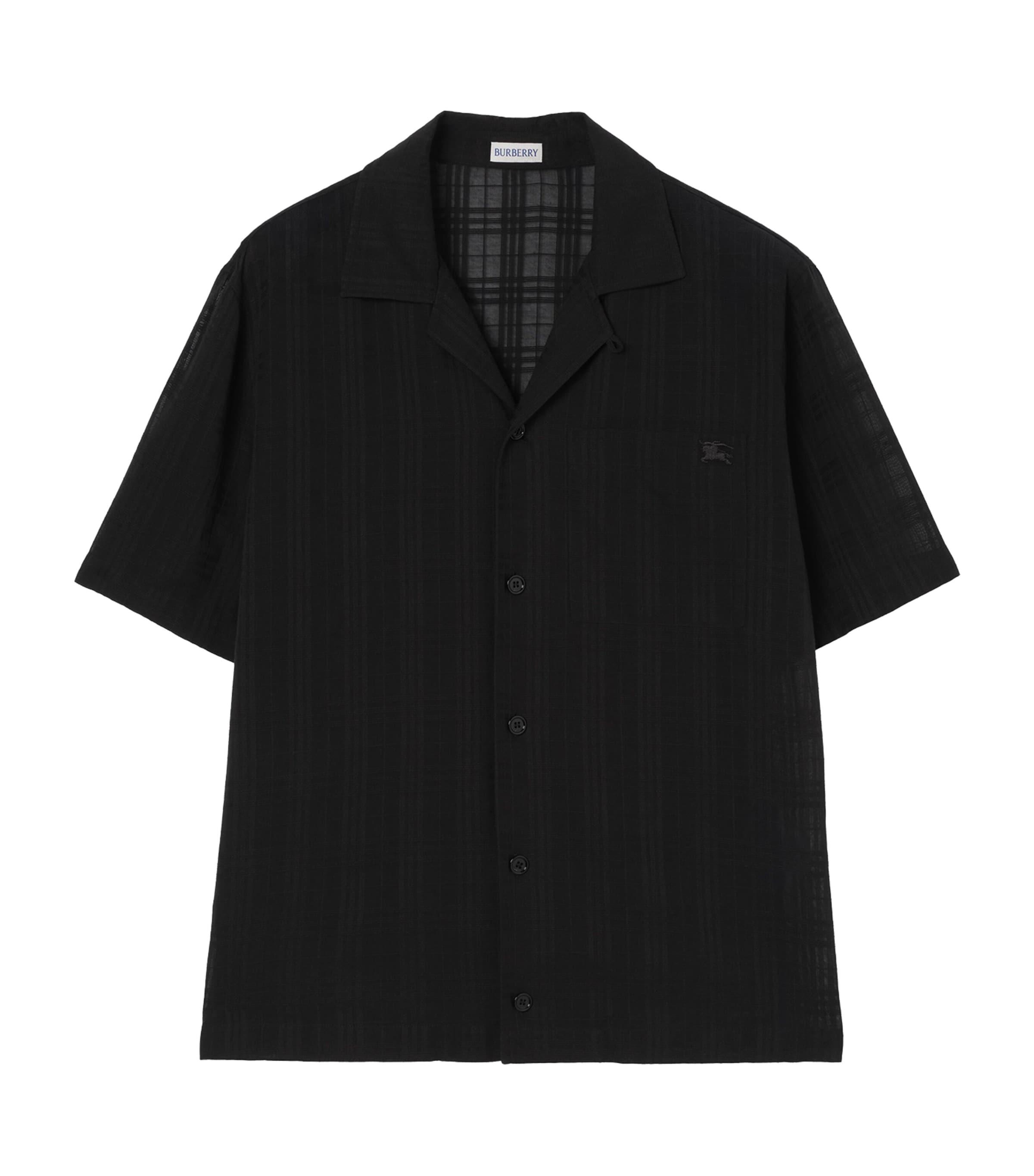 Burberry Cotton Voile Check Print Short Sleeve Shirt by BURBERRY