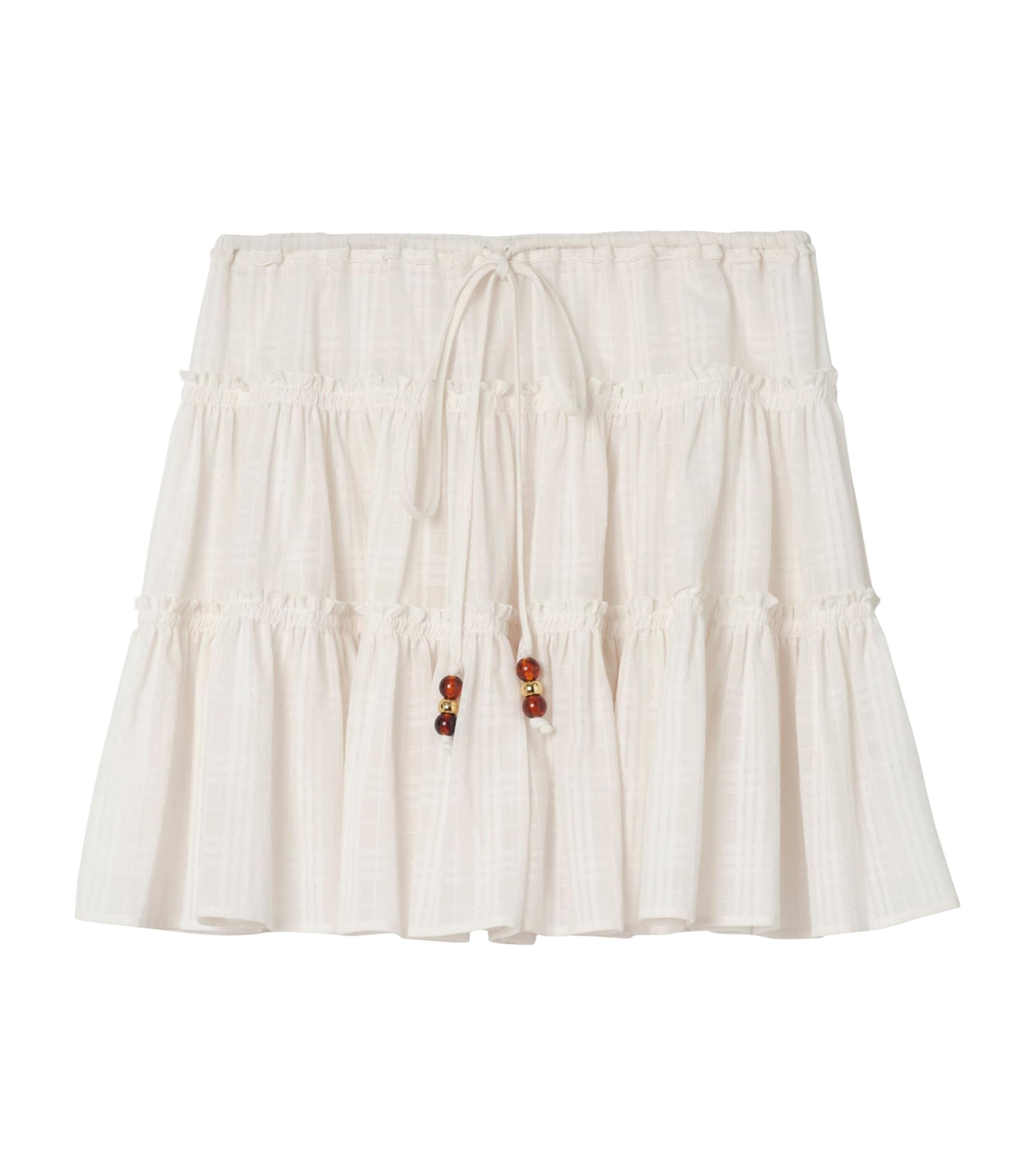 Burberry Cotton Voile Tiered Mini Skirt by BURBERRY