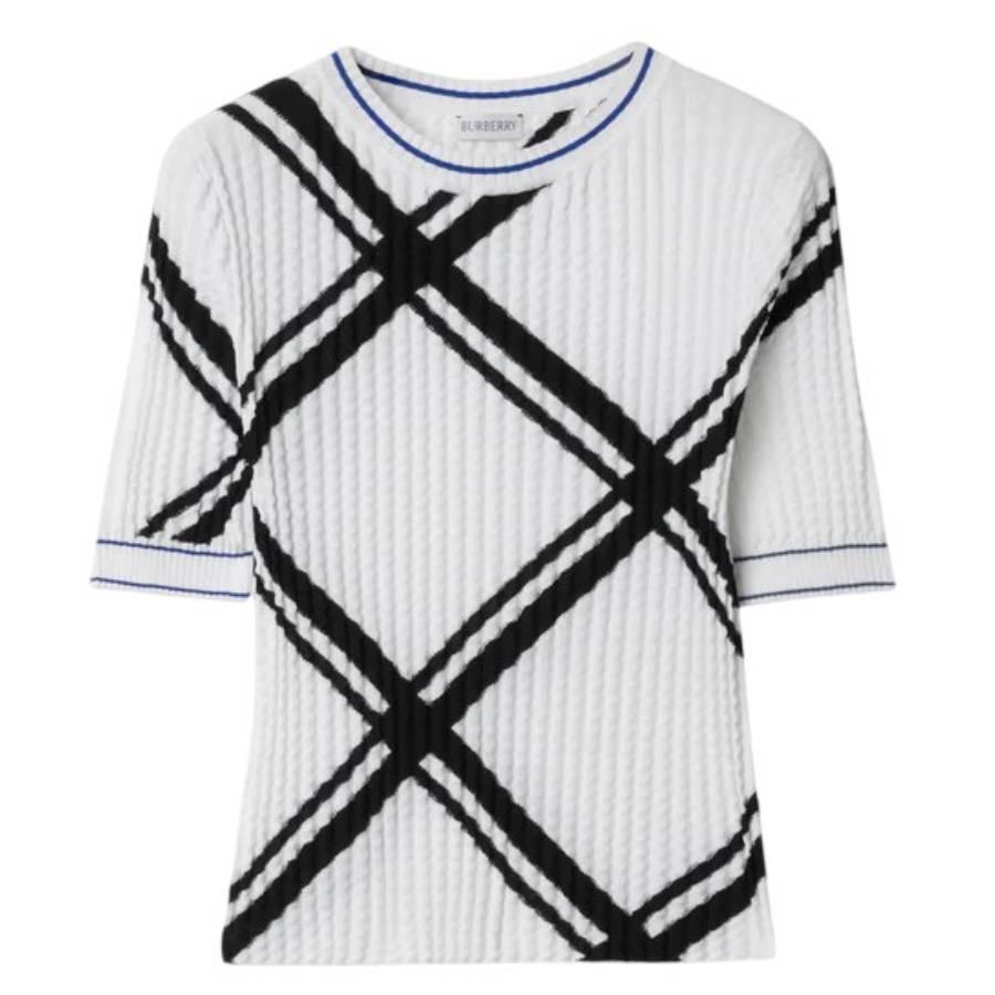 Burberry Crinkled Check Cotton Top by BURBERRY